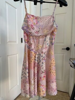 Women’s Pink Floral Patchwork Sundress By Shein in Size M (6)